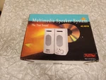 Juster True Sound Multimedia Speaker System SP-888B Wired 3.5MM Audio Jack. Fixed Price $9.95.