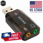 Usb 2.0 Sound Card External 5.1 Channel 3D Mic Speaker Virtual Audio Pc Adapter. Fixed Price $5.49.