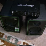 Depusheng CR8-X 2.0 Usb Computer Speakers 3.5MM Volume Control Black/green. Fixed Price $80.00.