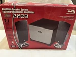 Cyber Acoustics Amplified 2.1 Speaker System 26 Watts Model CA-3080. Fixed Price $37.80.