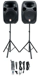 Rockville (2) 12" Bluetooth Pa Church Speakers+mic+stands 4 Sound Systems. Fixed Price $299.95.