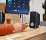 Computer Speaker Trust Arys 20179, Silver/black, Rich Sound, Deep Bass Pc/laptop. Fixed Price $62.00.
