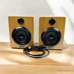 Coby Twins Bluetooth Speakers CSTW-500 Woodgrain Usb Powered Read. Fixed Price $19.99.