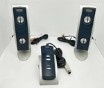 Altec Lansing 2100 Left & Right Satellite Speakers + Volume Remote W/stand. Fixed Price $29.99.