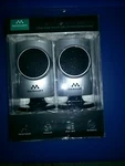 Merkury Innovations Mini Stereo Speaker System For Your Iphone, MP3 Player 410. Fixed Price $29.99.