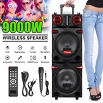 9000W Bluetooth Speaker Dual 10" Woofer Rechargable Party Fm Karaok Dj Led Aux. Fixed Price $179.99.