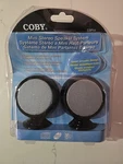 Coby CS-P14 Mini Stereo Speaker System Black Silver. MP3 Smart Acoustic Design. Fixed Price $9.99.