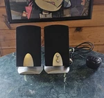 Vtg. Emachines SP-30A Computer Speakers W/power Adapter Vg+ Y2K Aesthetic. Fixed Price $40.00.