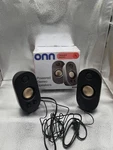 Onn Ac Powered Computer Speakers With Volume 3.5 Mm Aux 4.26 FT(1.3M)-LED. Fixed Price $12.00.