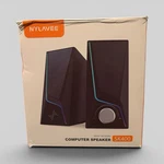 Nylavee SK400 2.0 Channel Computer Speaker, Rgb Lighting, Usb Wired, Aux, Black. Fixed Price $30.00.