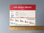 Altec Lansing Sound Service Display Card Voice Of Theatre Loudspeaker System. Fixed Price $250.00.