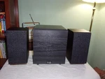 Powered Subwoofer 2 Bookshelf Speakers. Fixed Price $140.00.