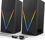 Computer Speakers, Desktop Pc With 6 Colorful Rgb Lights, Black. Fixed Price $14.99.