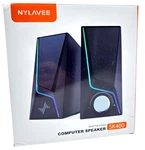 Nylavee Gray Black 2.0 Channel Computer Speaker Model SK400. Fixed Price $9.00.