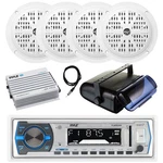 Pyle Marine Receiver, 4X 4'' Speakers, Antenna, Bluetooth Amp, Stereo Housing. Fixed Price $190.99.