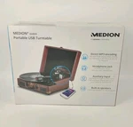 Medion Portable Usb Turntable Built In Speakers Headphone Jack Direct MP3 E64065. Fixed Price $34.99.