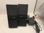 Bose Media Mate Computer Speakers Black Pair With Power Cord W/audio Cable. Fixed Price $34.99.