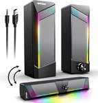 2IN1 Rgb Computer Speakers Usb Powered 3.5MM Aux Pc Gaming Desktop Black. Fixed Price $42.82.