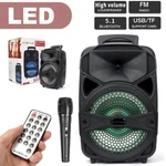 Portable Party Speaker 8" Bluetooth Loud Bass Sound Usb Rechargeable Remote Mic. Fixed Price $34.99.