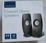 Insignia 2.0 Powered Stereo Speakers Black Set Of Model NS-PCS219. Fixed Price $10.00.