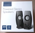 Insignia Powered Stereo Speakers 2.0 Channel Headphone Jack NS-PCS219. Fixed Price $19.99.