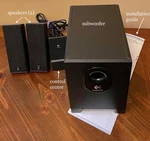 Logitech X-240 Computer Speaker System And Sub Woofer With Installation Guide. Fixed Price $41.00.