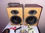 Audioengine A5PLUSN Premium Active 2-WAY Speaker Solid Carbonized Bamboo. Fixed Price $500.00.