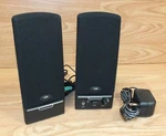 Ca Cyber Acoustics Amplified Computer 2.0 Speaker System & Power Supply Bundle. Fixed Price $40.08.