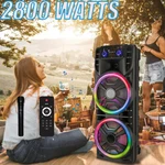 Bluetooth Party Speaker Dual 12" Subwoofer Heavy Bass Sound System W/ Mic Tws Fm. Fixed Price $125.99.