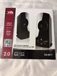 New In Box Cyber Acoustics Usb Powered Speaker System CA-2017 Black. Fixed Price $15.00.
