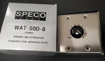 New Speco WAT-50D-8 Ohm Stereo Speaker Volume Control Watts Stainless Steel. Fixed Price $12.95.