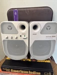 Vtg 90S Juster Active 95A Multimedia Speaker System W Amplifier Tested Aux Cable. Fixed Price $55.00.