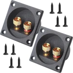 2PCS 2.2 Inch Square 2-WAY Speaker Box Terminal Cup With Banana Plugs And Screw. Fixed Price $13.99.