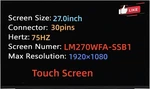 Lcd Touch Screen Display 27" For Hp 27-CR0054 Replacement LM270WFA-SSB1. Fixed Price $235.00.