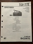 Sony TGV-7E Tv Tuner Unit Service Manual Original Genuine Oem. Fixed Price $19.99.