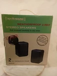 Apollosound MS40B Weatherproof 2 Way Stereo Outdoor Speakers Nib. Fixed Price $65.50.