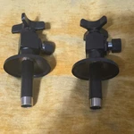 Pair Of Adjustable Black Metal Light Stand Adapters For Photo Studio Mounting. Fixed Price $20.00.