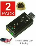 2XUSB 2.0 External 7.1 Channel 3D Virtual Audio Sound Card Mic Adapter Laptop Pc. Fixed Price $5.62.