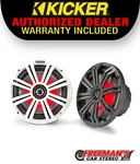 Kicker 45KM84L 8" Full Range Marine Boat Speakers Pair With Rgb Led Lighting. Fixed Price $220.96.