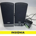 Insignia 2.0 Two Piece Stereo Speaker System Amplified NS-22. Fixed Price $7.41.