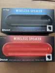 Two Vibe Sound Portable Wireless Bluetooth Speakers W/ Aux, Black/red. Fixed Price $20.00.