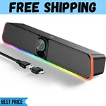 Computer Speakers For Desktop Monitor, Pc With Touch Lights, Volume. Fixed Price $20.49.