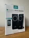 New Merkury Amplified Stereo Speakers Black 3.5MM Audio Connector Iphone Ipod. Fixed Price $19.99.