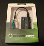 New Headset Buddy Dual Female 3.5MM Pc Stereo To RJ9 Plug Adapter. Fixed Price $20.99.