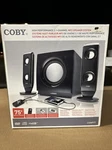 New Coby High Performance Multi Media MP3 Speaker System Black CS-MP77. Fixed Price $89.99.