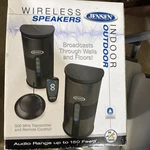 Wireless Stereo Speakers - Indoor/outdoor Jensen Complete Set Nib. Fixed Price $69.00.