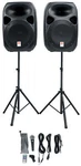 Rockville RPG122K Dual 12" Powered Speakers, Bluetooth+mic+speaker Stands+cables. Fixed Price $299.95.