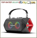Pioneer Portable Bluetooth Boombox Party Speaker, Red. Fixed Price $255.99.