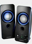 Insignia Color-changing 2.0 Computer Speakers W/ Bluetooth Black (NS-2810BT). Fixed Price $18.50.