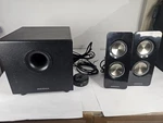 Insignia NS-5004BT 2.1 Bluetooth Speaker System 3-PIECE Tested Working. Fixed Price $26.00.